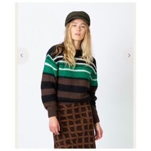TELA Gina Striped Knit Mohair Sweater Size Small
